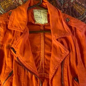 Red Free People Moto Blazer